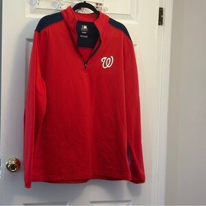 Washington Nationals MLB Men’s XL Red and Navy Quarter Zip Jacket